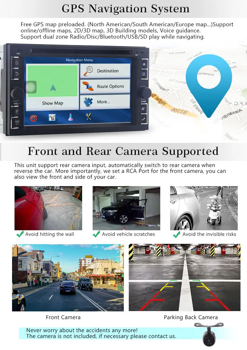 Best Android 6.0 Car DVD Player GPS Navi Touchscreen HD Auto Stereo 4 CORE Radio USB 17