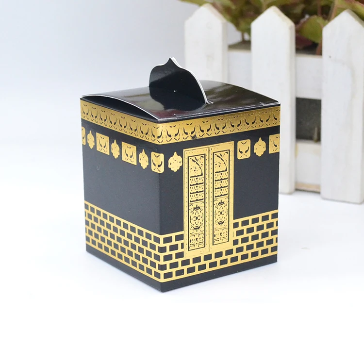 Gold Black Muslim Kaaba Laser Cut Hajj Pilgrimage Favour Box | Дом и сад