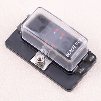 

beler 4 Way R3-76 Fuse Box with LED Lamp Holder Block Boat Automotive Terminals Blade Car Circuit Standard