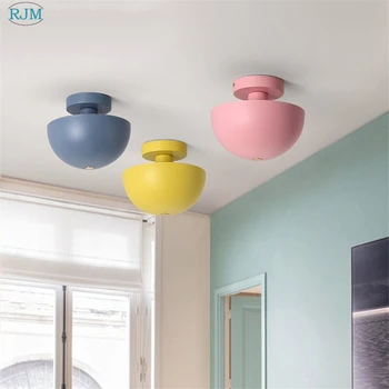

Nordic Modern Circle Creative Ceiling Lamps Macarons Iron Ceiling lights Living Room Restaurant Bedroom Kitchen Lighting Decor