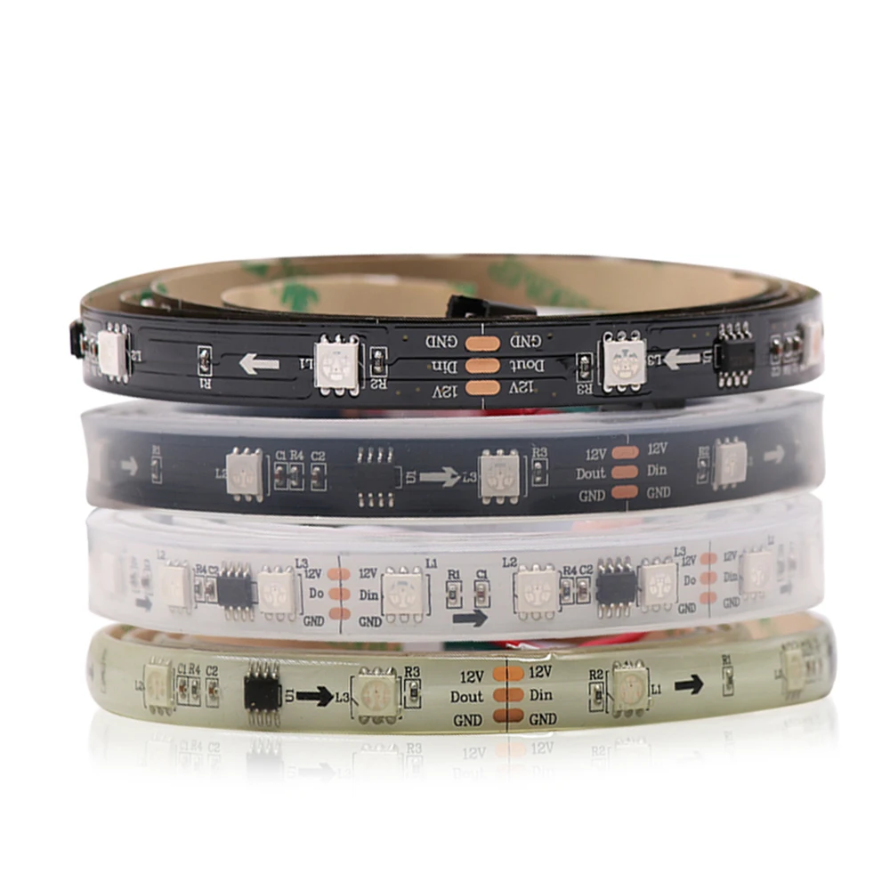 12В WS2811 светодиодный RGB светильник с 133 управлением 5050 SMD адресуемых 30/60leds/m
