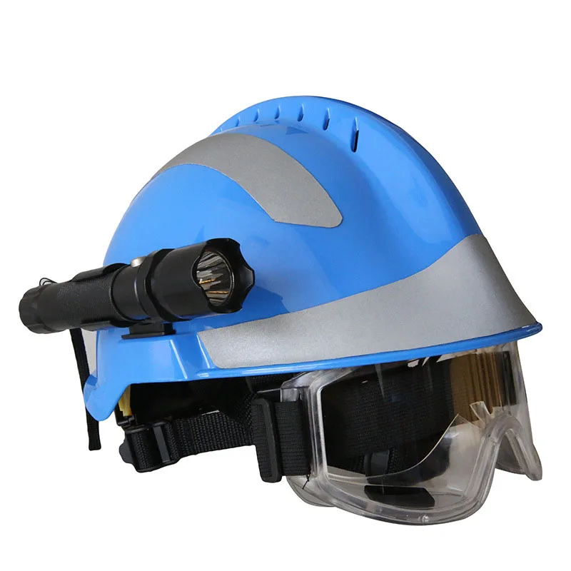 Safety Rescue Helmet With Headlamp and Protective Goggles Fire Fighter