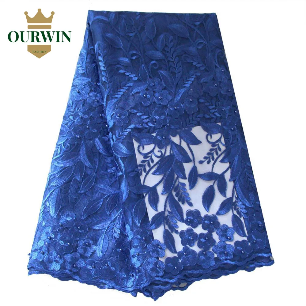 african lace fabric-royal blue 