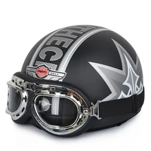 New Motorcycle Street Riding Open Face Half Helmet Vintage National Flag Chopper Cruiser Biker Scooter Helmet & Goggles & Visor