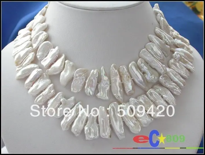 

Free Shipping>>> Luster 32" 30MM WHITE DENS BIWA PEARL NECKLACE