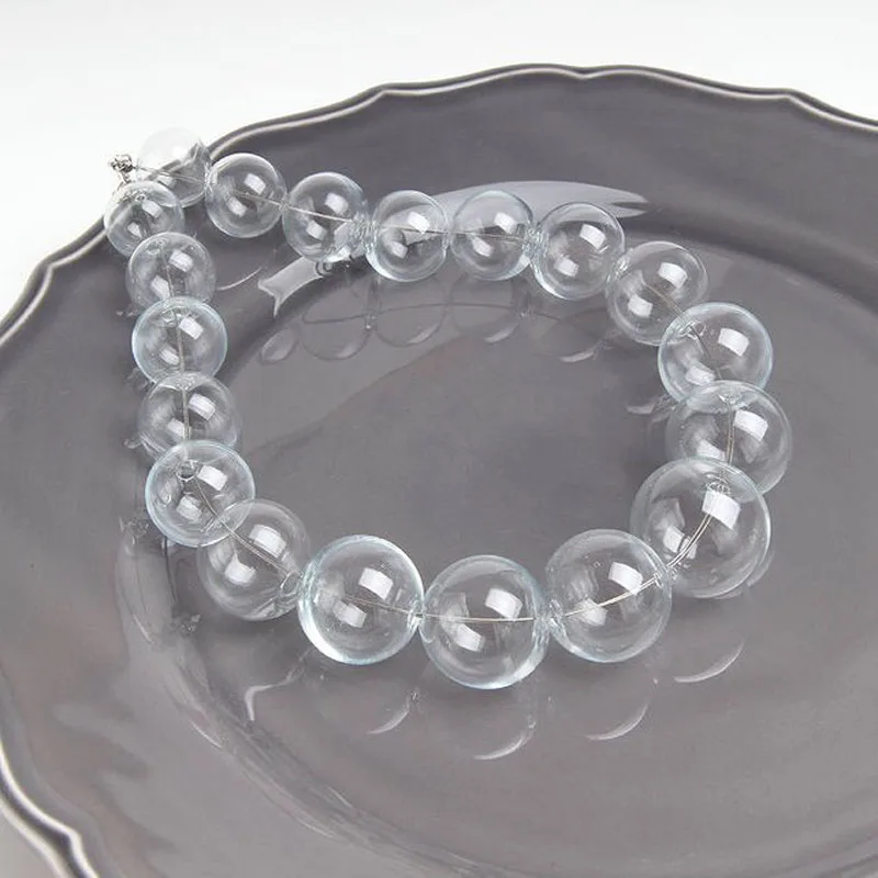 Ожерелье-чокер из прозрачного стекла для женщин, большое прозрачное колье ручной работы, оригинальное ожерелье с уникальным дизайном