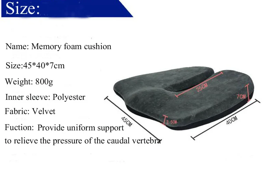 Coccyx Orthopedic Seat Pads Kitchen Chairs Lumbar Support Comfort Memory Foam Cushion Home Decor Luxury Cushion