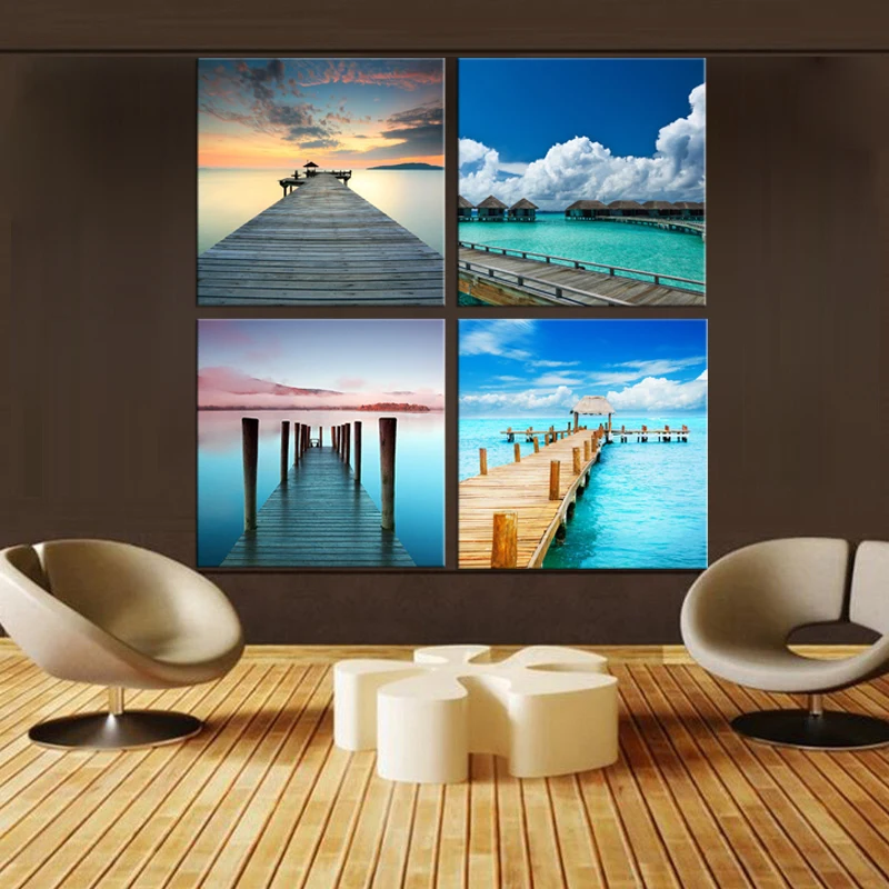 4-Panel-HD-Canvas-Art-Sunset-Oil-Painting-Wall-Art-Canvas-Picture-HD-Art-Print-Home (2)