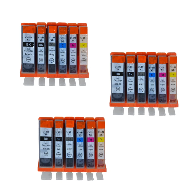 15Pcs Compatible Ink cartridge for canon inkjet PGI250 CLI251 for PIXMA MG5420 MG5422 MG5520 