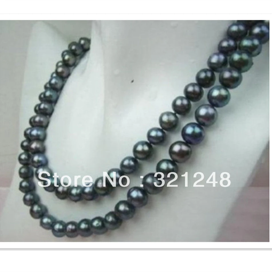 Beautiful 8-9mm charms tahitan black pearl round lovely beads diy necklace making 34 Inch GE1000 | Украшения и аксессуары