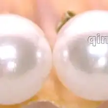 Распродажа отличные AAA 6-7 мм круглые серьги из натурального жемчуга AKOYA в соленой воде, Stud-Ear150 из твердого золота, опт/розница