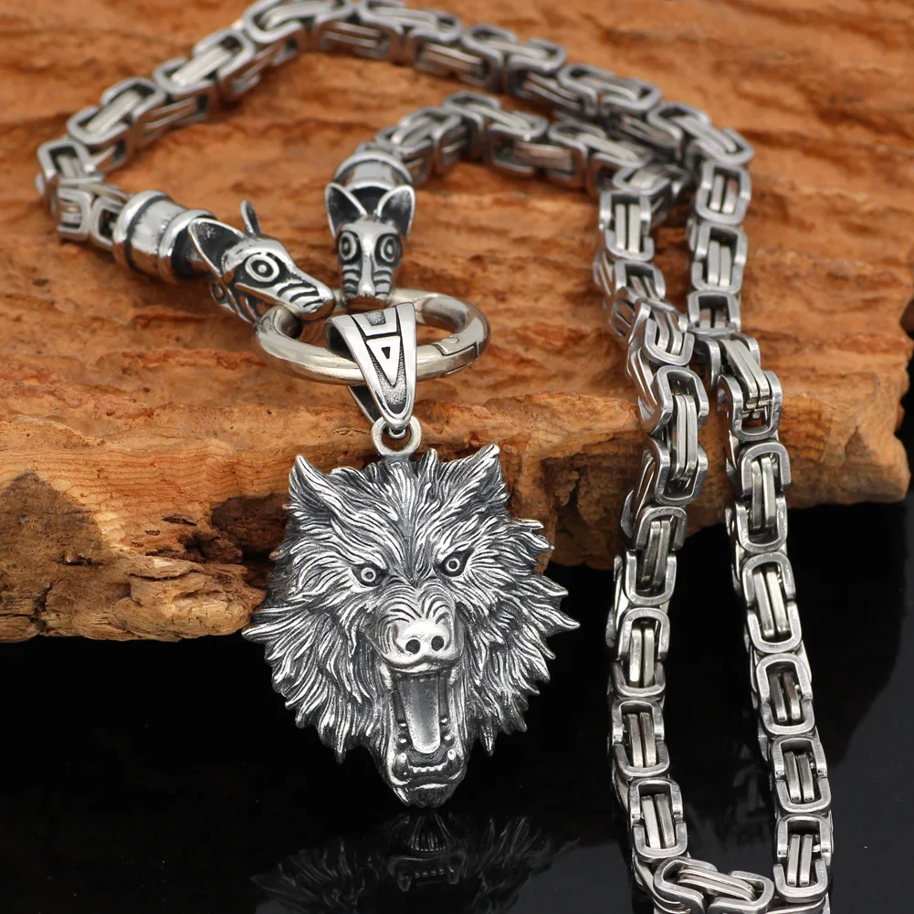 Скандинавский Викинг Odin wolf с головой волка Geri и Freki ожерелье из нержавеющей стали