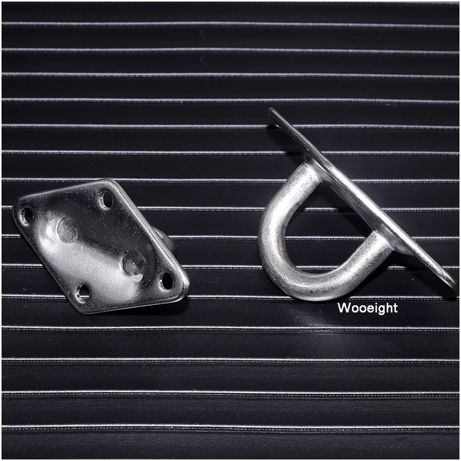 Wooeight Stainless Steel 304 Diamond Shaped Pad Eye Plates Staple Ring Hook Loop Home Boat Marine Yacht Shade Sail Hardware M6 (3)