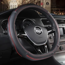 KKYSYELVA Steering-Wheel Black Car Sport Steering Wheel Cover Leather Steering Covers Universal 38CM wheel cover KKYSYELVA Steering-Wheel Black Car Sport Steering Wheel Cover Leather Steering Covers Universal 38CM wheel cover