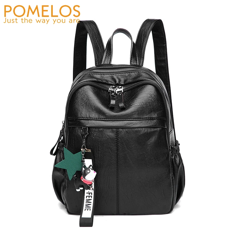 

POMELOS Women Vintage Leather Backpack Female High Quality Travel Backpacks Back Pack Girls Softback RucksacK Backpacks Designer