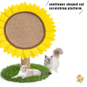 

Sunflower Shape Cat Scratching Platform Post Grinding Claw Toy Sisal Material Scratch Resistant Toy For Pet Cats