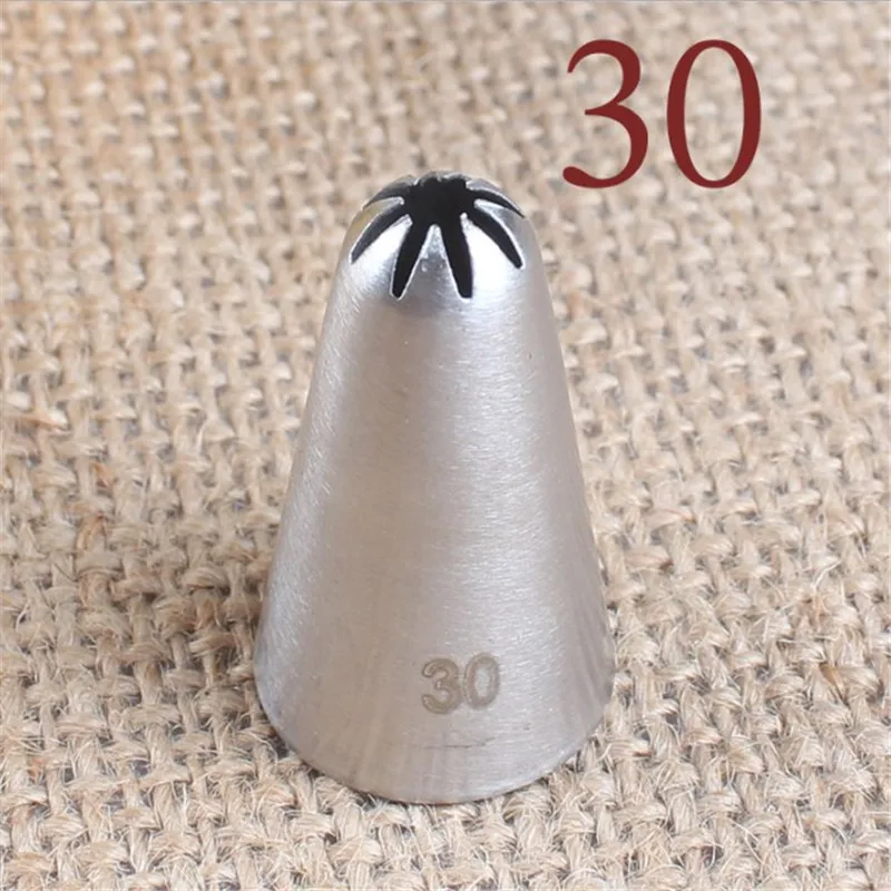 

#30 Cream Icing Nozzle Piping Tip Stainless Steel Cake Decorating Tips Icing Piping Pastry Tip Tools Bakeware Small Size