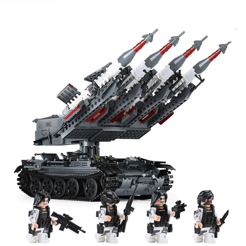 

Military Series T-55 Tank vehicle With SA-3 Missile Building Blocks Bricks Kids Toys Gift compatible Army tanque