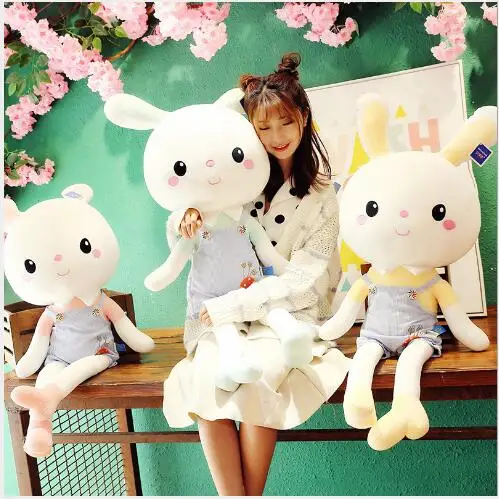 

WYZHY Cute creative strap rabbit down cotton plush toy bunny doll creative send girls children birthday gift 100CM