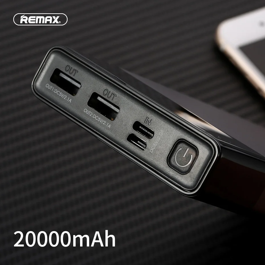 Remax 20000 мАч Внешний аккумулятор с двойным USB ЖК-дисплеем, портативное Внешнее зарядное устройство, внешний аккумулятор 10000 мАч для Xiaomi samsung huawei