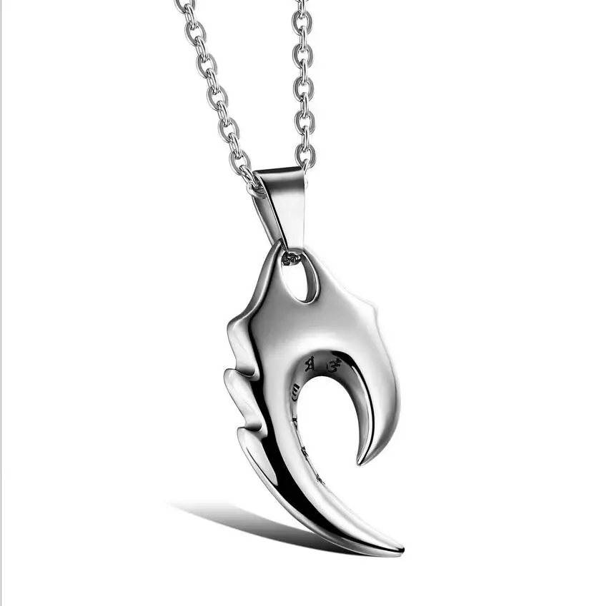 Мужское ожерелье с подвеской символом пламени из титановой стали|jewelry for men|symbol