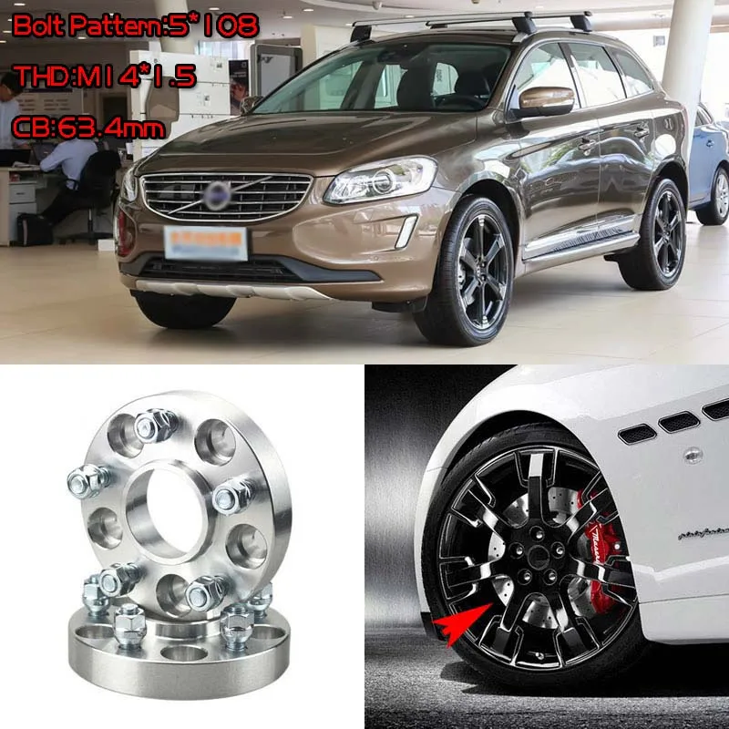 4pcs 1" Wheel Spacers Adapters 5 Lug 5x4.25"/5x10814x1.5 Studs For