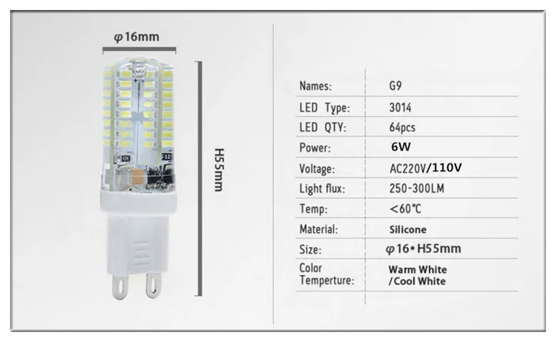 Цельнокроеное платье силиконовые G9 E14 6 Вт 9 Вт SMD3014 64 104 светодиодный кукурузы лампы Droplight Люстра свечки кулон свет освещение