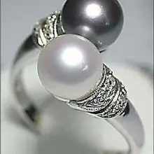 8 мм Настоящее черное кольцо с жемчугом из южной морской раковины, размер США 6, 7, 8, 9#, женские кварцевые кольца, серебряный крючок, серебряные ювелирные изделия