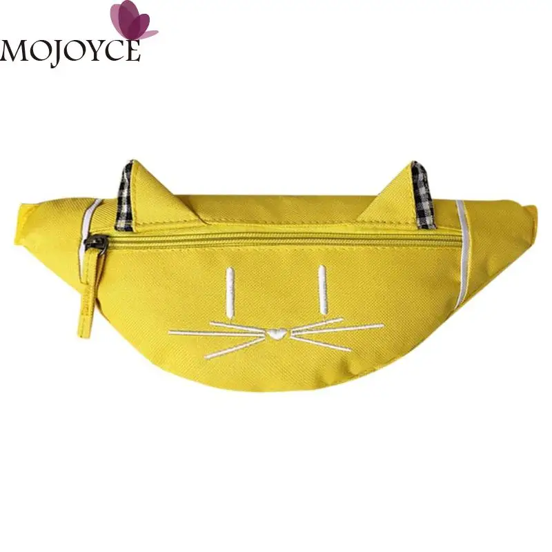 

Children Solid Color Cartoon Cute Print Shoulder Bags For Kids Boys Girls Casual Waist Fanny Belt Packs Canvas Zipper Chest Bags