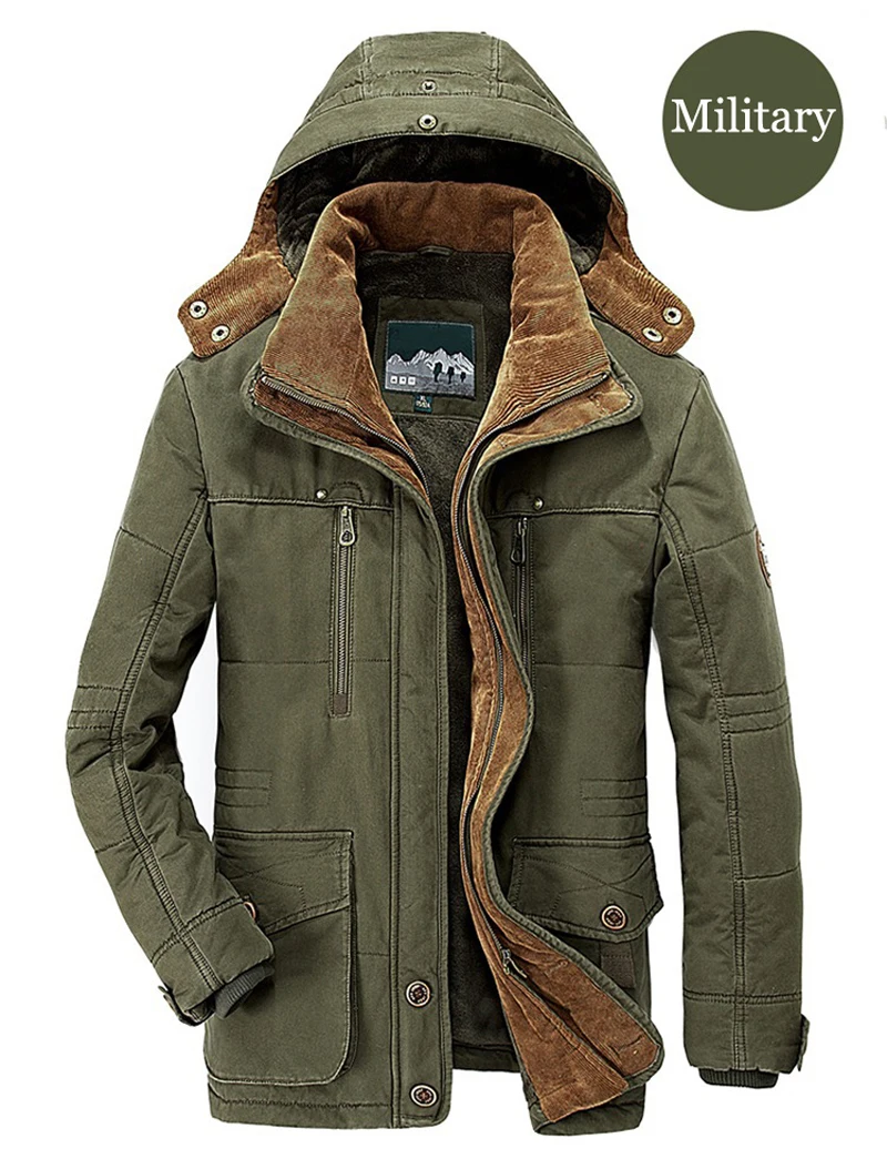 Brand Winter Jacket Men Warm Thick Windbreaker High Quality Fleece Cotton-Padded Parkas Military Overcoat size 6XL