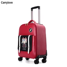 CARRYLOVE 1" дюймовый женский милый кожаный чемодан Спиннер маленькая кабина ручной клади для девочек