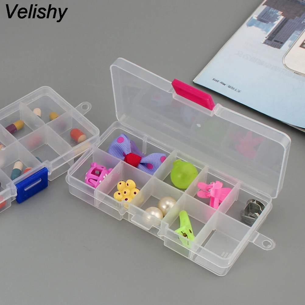 

Velishy 1Pc 2017 Jewelry Package Display Plastic Beads Storage New Arrival Multicolor 10 Slots Jewelry Packaging Boxes