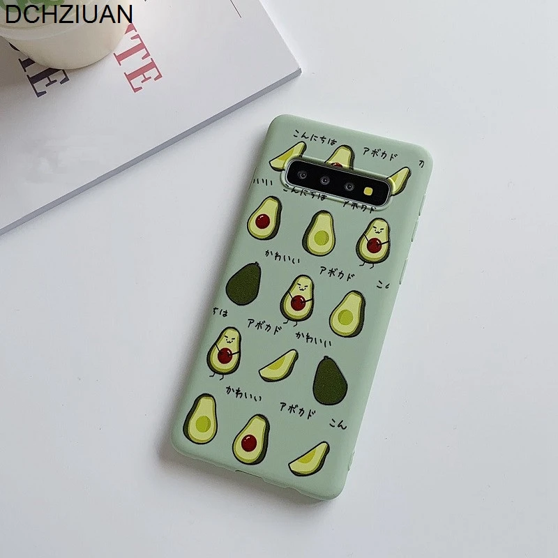 

DCHZIUAN Avocado Cute Fun Phone Case For Samsung Galaxy S10 Plus Note 9 NOTE 8 S8 S9 Plus Silicone Cover Soft Cases Coque