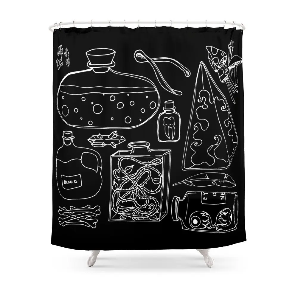 

Gettin' Witchy With It Shower Curtain Set Waterproof Polyester Fabric Bath Curtain For Bathroom With Non-slip Floor Mat