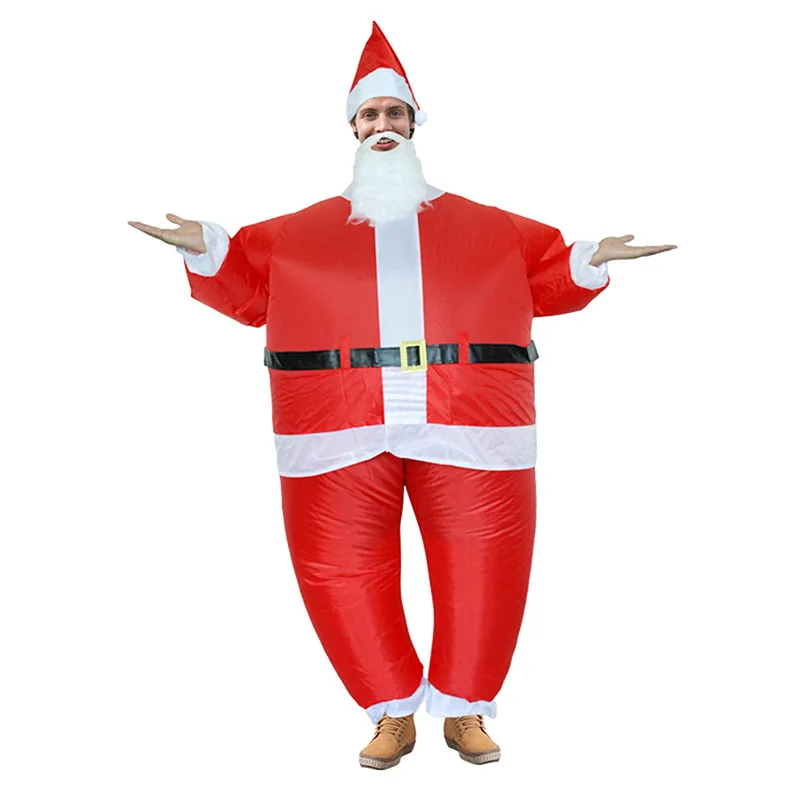 H & ZY Санта Клаус надувные костюмы Отец Рождество косплэй костюм для женщин мужчин взрослых детей Праздничная Вечеринка надув