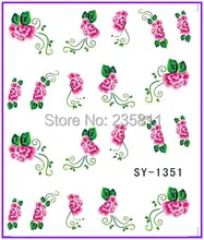 

1X Water Transfers Stickers Nail Decals Stickers Water Decal Red Flower SY1351