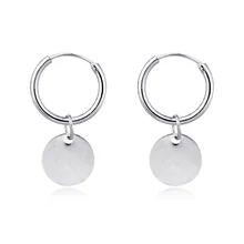 1 пара простые яркие бесконечные круглые маленькие серьги-кольца с подвеской серебристого цвета милые круглые серьги для женщин ювелирные изделия E801-T2