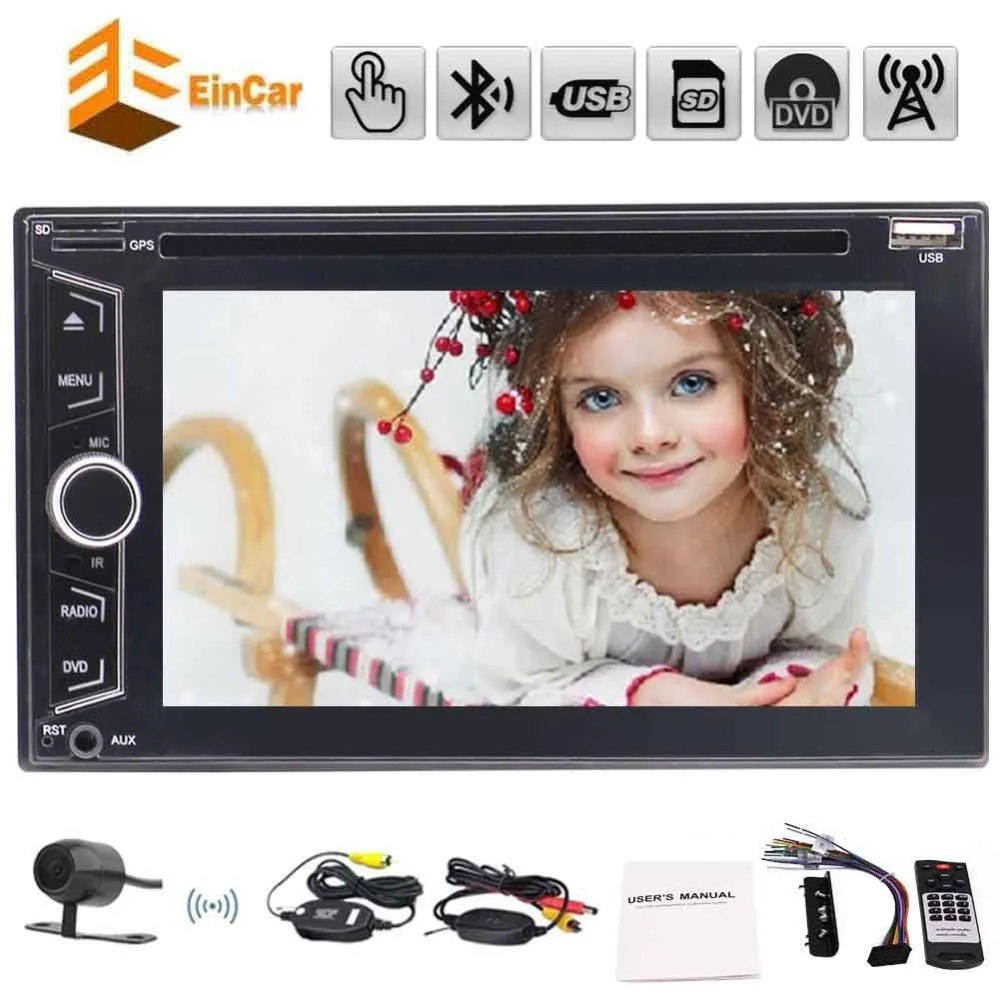 

Wireless camera+Eincar 2din 2 din Car Multimedia Player Audio Stereo radio 6.2" in dash Bluetooth USB FM Autoradio MP3 Bluetooth