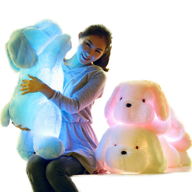 

1pc 50cm/80cm LED Light Plush Dog Pillow Toys Luminous Glowing Gleamy Plush Dog Cushions Kids Toy Gifts for Children Girls