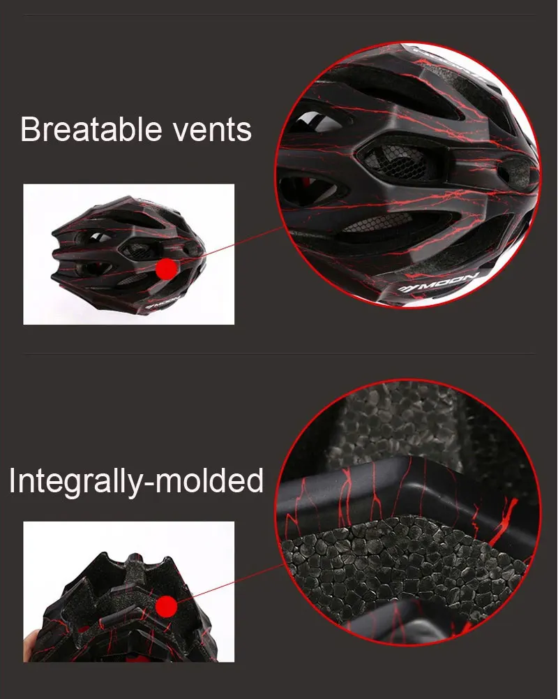 MOON интегрально-литой велосипедный шлем для гонок Сверхлегкий велосипедный шлем для мужчин и женщин спортивный велосипедный шлем для велоспорта