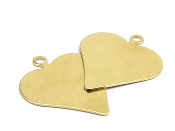 

6 Raw Brass Heart Stamping Blank (35x30x0.80mm) Brass 353080H