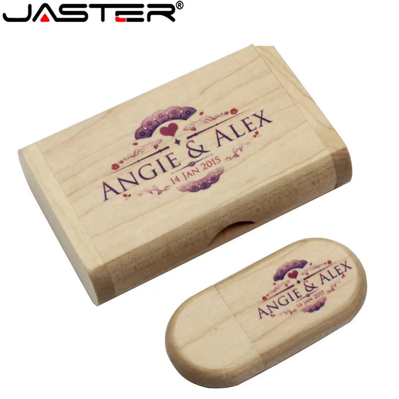 JASTER оптовая продажа высокое качество деревянный логотип гравировка по дереву USB