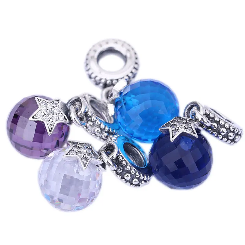 Round Ball Charm Beads Fit for Pandora Bracelet Women Jewelry Making DIY Glass 925 Sterling Silver Bead Gift | Украшения и