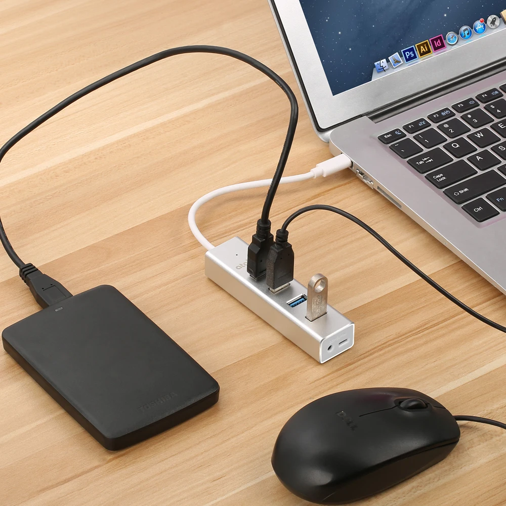 Atolla USB C к 3 0 концентратор 4 порта адаптер с DC разъемом Micro порт для источника