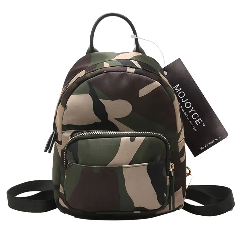 

FashionMultifunction Nylon Mini Backpack Women Printing Backpack Shoulder School Bags for Teenage Girls Camouflage Rucksacks
