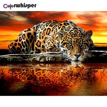

Diamond Painting Full Square/Round Daimond Painting"Animal Leopard Shadow Scenery"Mosaic Rhinestone Embroidery Decor Art LE02180