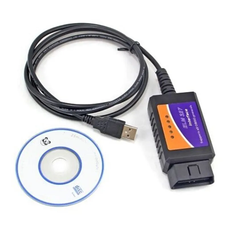 Высокое качество ELM327 USB черный кабель OBD2 автомобильный диагностический сканер