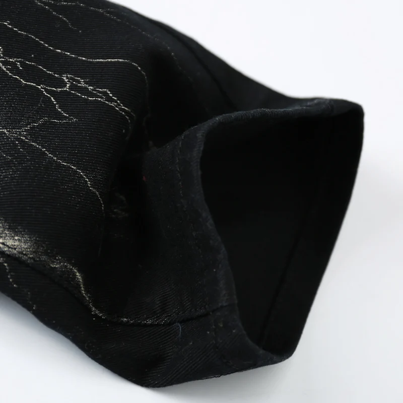 Мода специальная череп печать Большой размер 28- 36 высокое качество мужчин черные джинсы брюки панк-рок певец ds танцы брюки костюм
