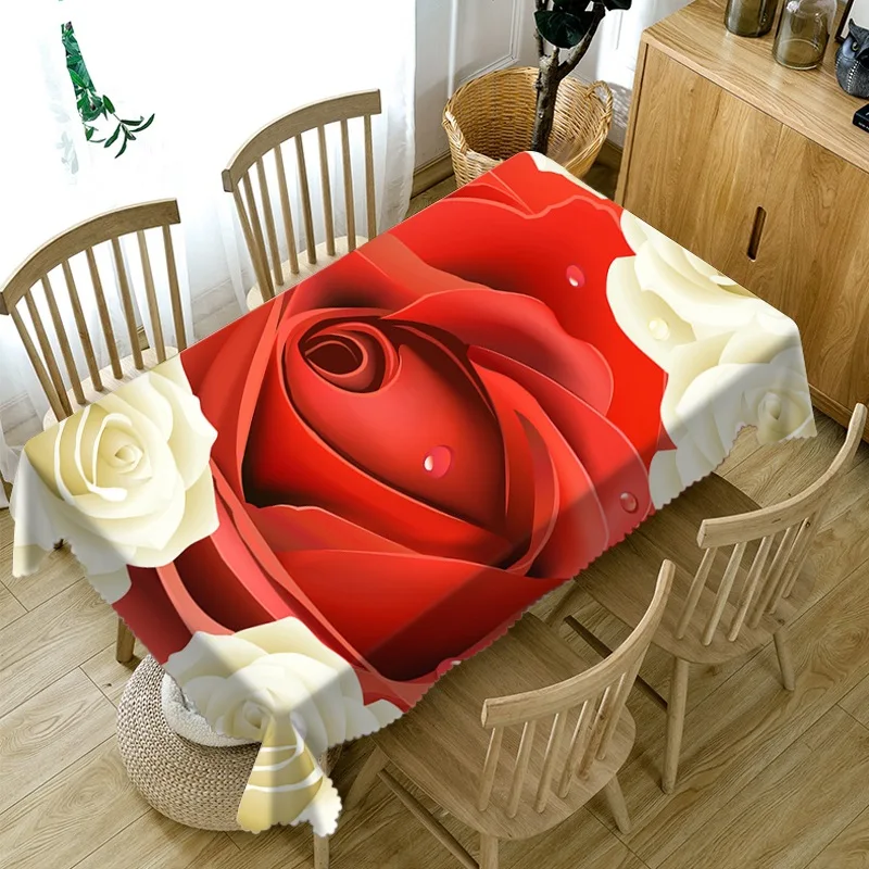 Economici 3D Fiore Tovaglia Coperture Custodie Mensola Del Camino Tischdecke per la Cucina di Casa Tavolo Rettangolare di Stoffa Decorazione Scenario Modello Nuca