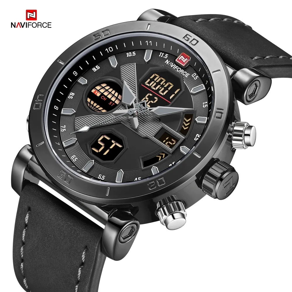 

New NAVIFORCE Brand Men Watch Analog Quartz Wristwatch Waterproof Male Clock Date Display Relojes Para Hombre Dual Display Watch